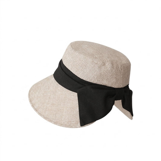 Wide Brim Sun Hat with Bow Accent