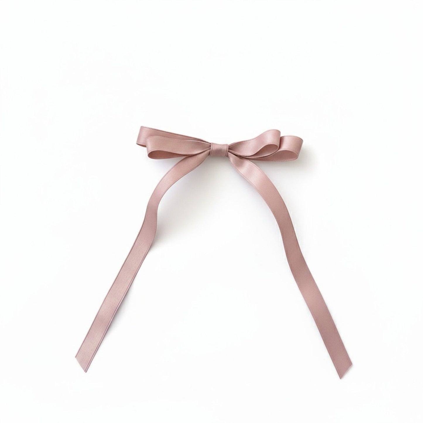 2pcs per Set Long Ribbon Bow Hair Clip with Sleek Streamer Tails and Elegant Minimalist Design