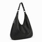 Large Slouchy Hobo Shoulder Bag with Zip Closure and Inner Pockets