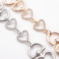 Rhinestone Heart Link Bag Chain & Charm Set 2 Pair