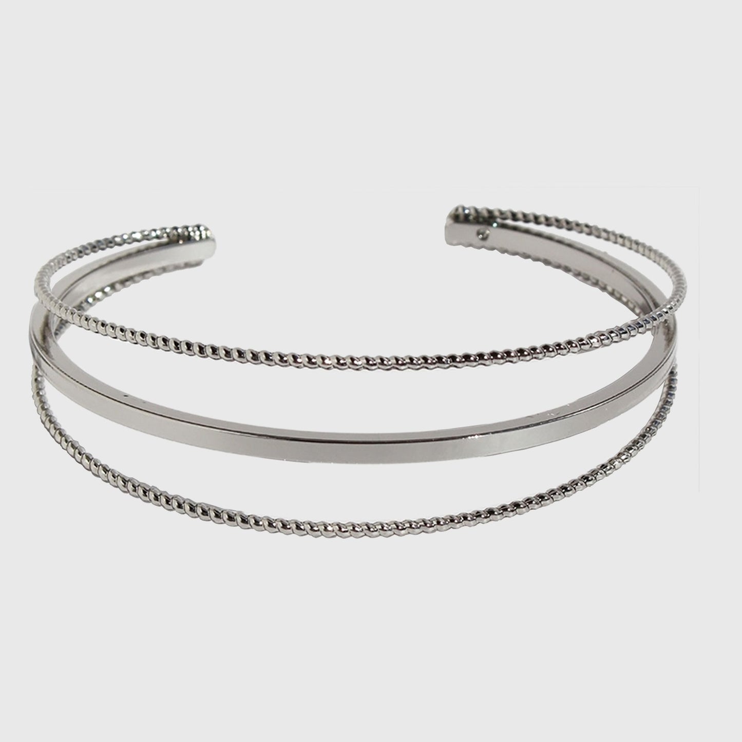 Women's Geometric Layered Cuff Bracelet - Chunky & Chain Mixed Open Bangle for Minimalist Modern Styling