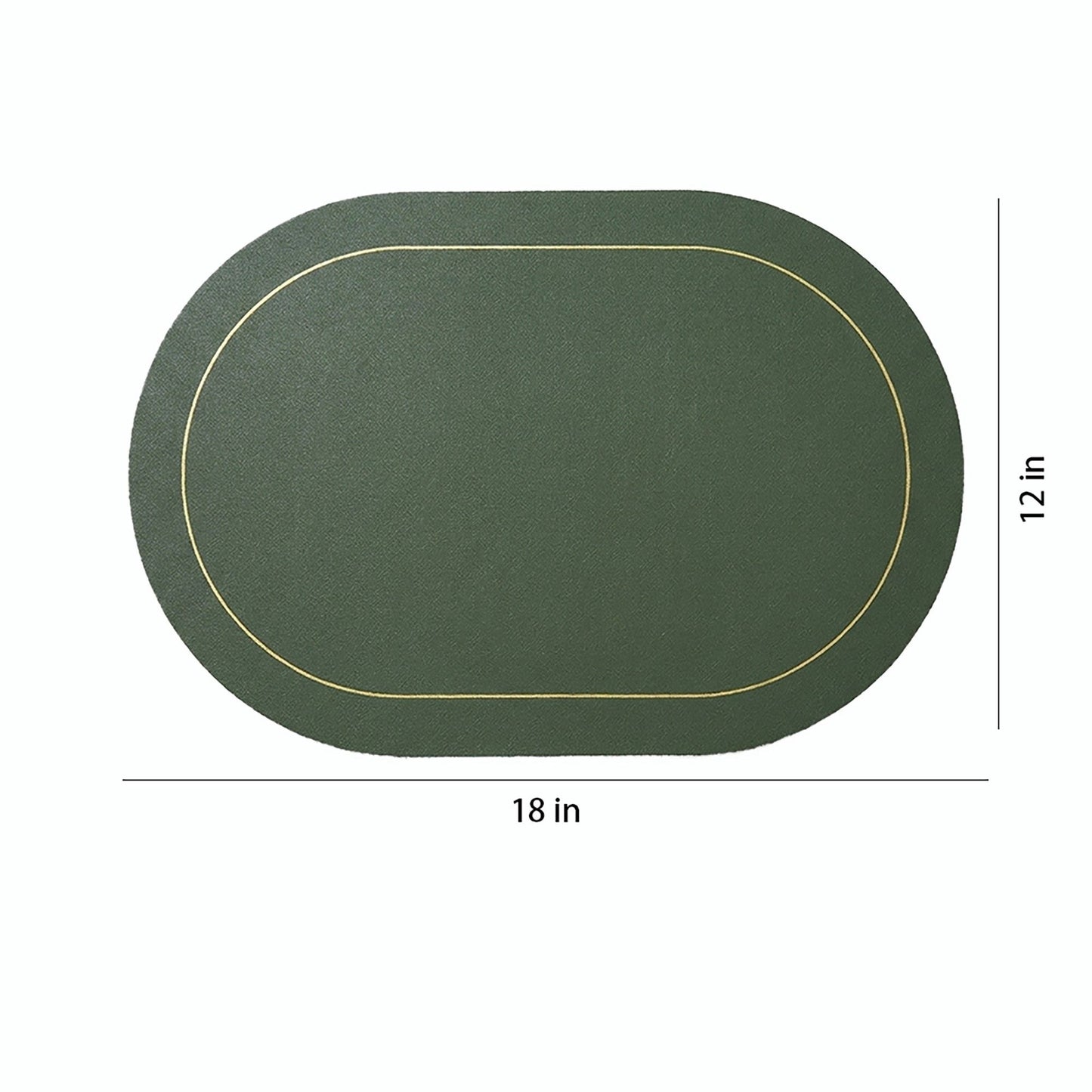 6 Piece Oval Faux Leather Placemat Set Waterproof Heat Resistant Table Mats