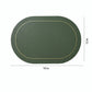6 Piece Oval Faux Leather Placemat Set Waterproof Heat Resistant Table Mats
