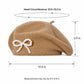 Pearl Bow Embellished Knit Wool Beret