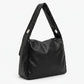 Flap Hobo Bag with Grommet Strap and Wide Shoulder Handle 11.8x9.5x4in