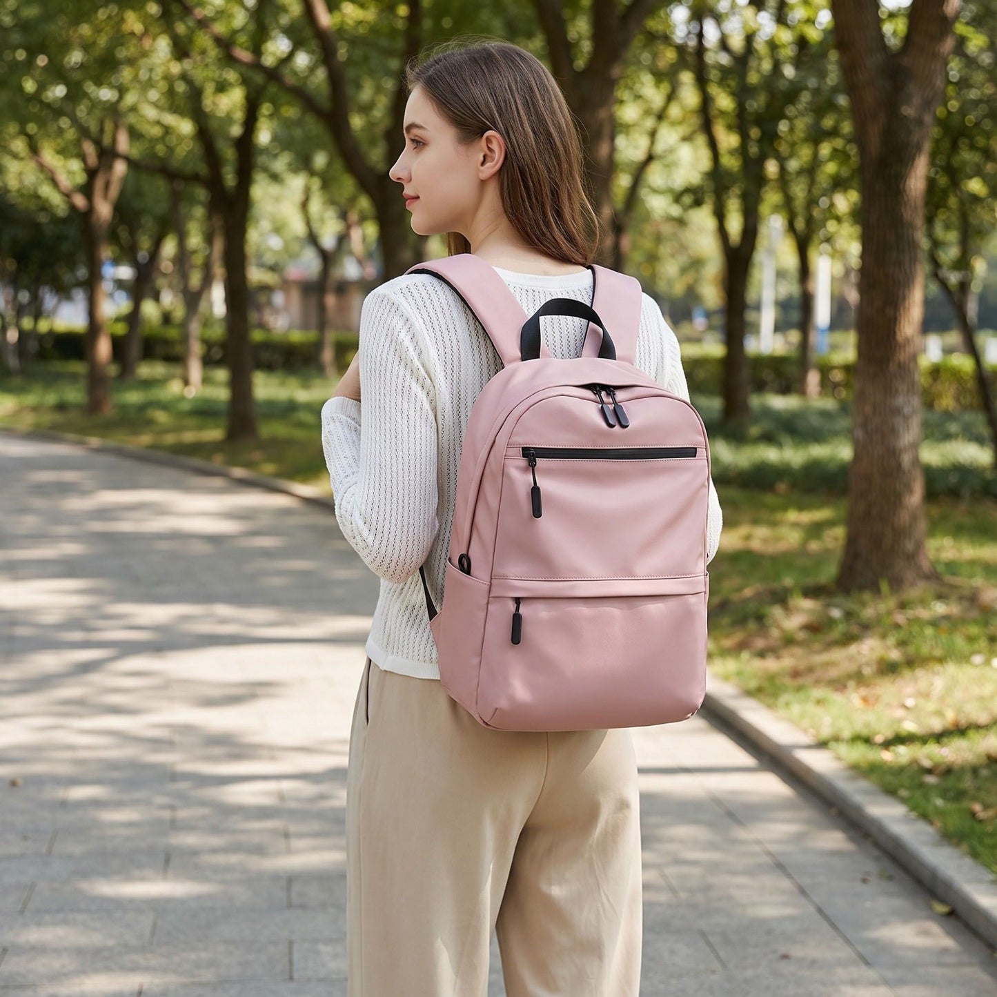Multi-Pocket Commuter Backpack with Padded Shoulder Straps and Dual Side Pockets