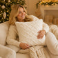 Plush Textured Jacquard Throw Pillow Cover Square Decorative Cushion Cover