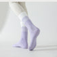 2-Pair Set Gradient Mid-Calf Grip Socks with Soft Seamless Toe and Anti-Slip Bottom for Yoga or Sneakers