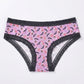 2 Pack Halloween Pumpkin Print Lace Trim Bikini Underwear