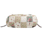Patchwork Shoulder Bag with Crochet Lace Detail and Faux Leather Straps