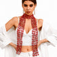 Sequin Floral Skinny Scarf Mesh Neck Wrap