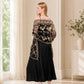 Embroidered Sequin Mesh Shawl Wrap Sheer Floral Scarf Scalloped Edge