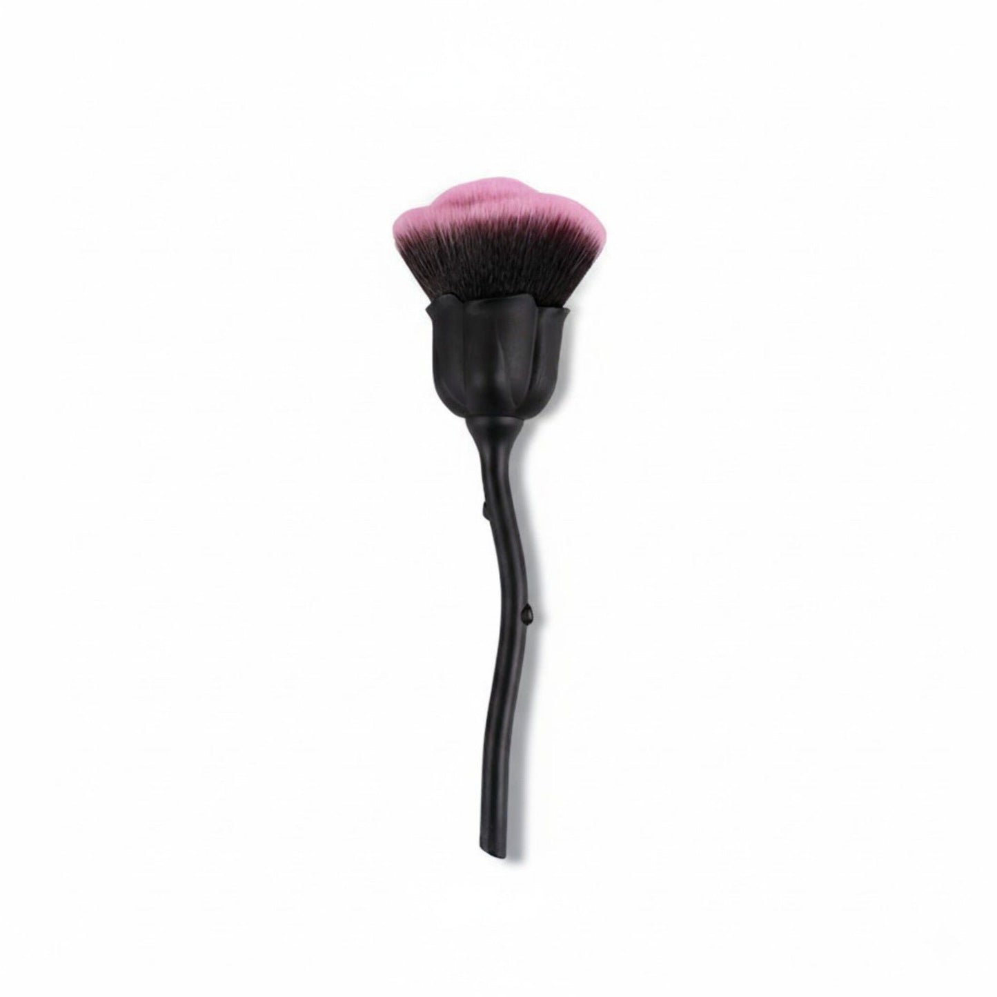 Flower-Shaped Face Powder Brush with Soft Synthetic Bristles and Curved Sculpted Handle