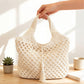 Crochet Shoulder Bag with Tassel Detail Soft Knit Handbag Lightweight Casual Everyday Tote