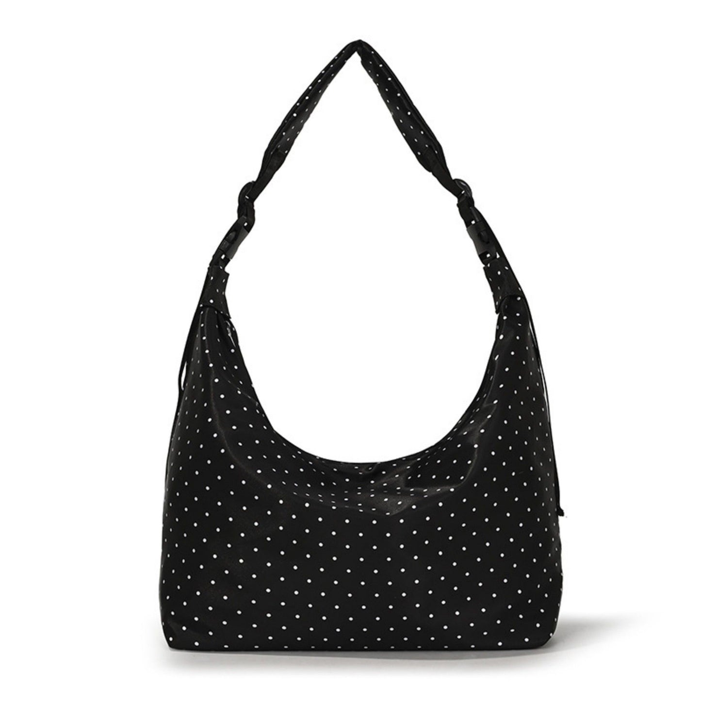 Large Nylon Polka Dot Shoulder Tote Bag