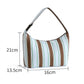 Striped Insulated Lunch Bag Large Capacity Lunch Tote with Shoulder Strap for Work School