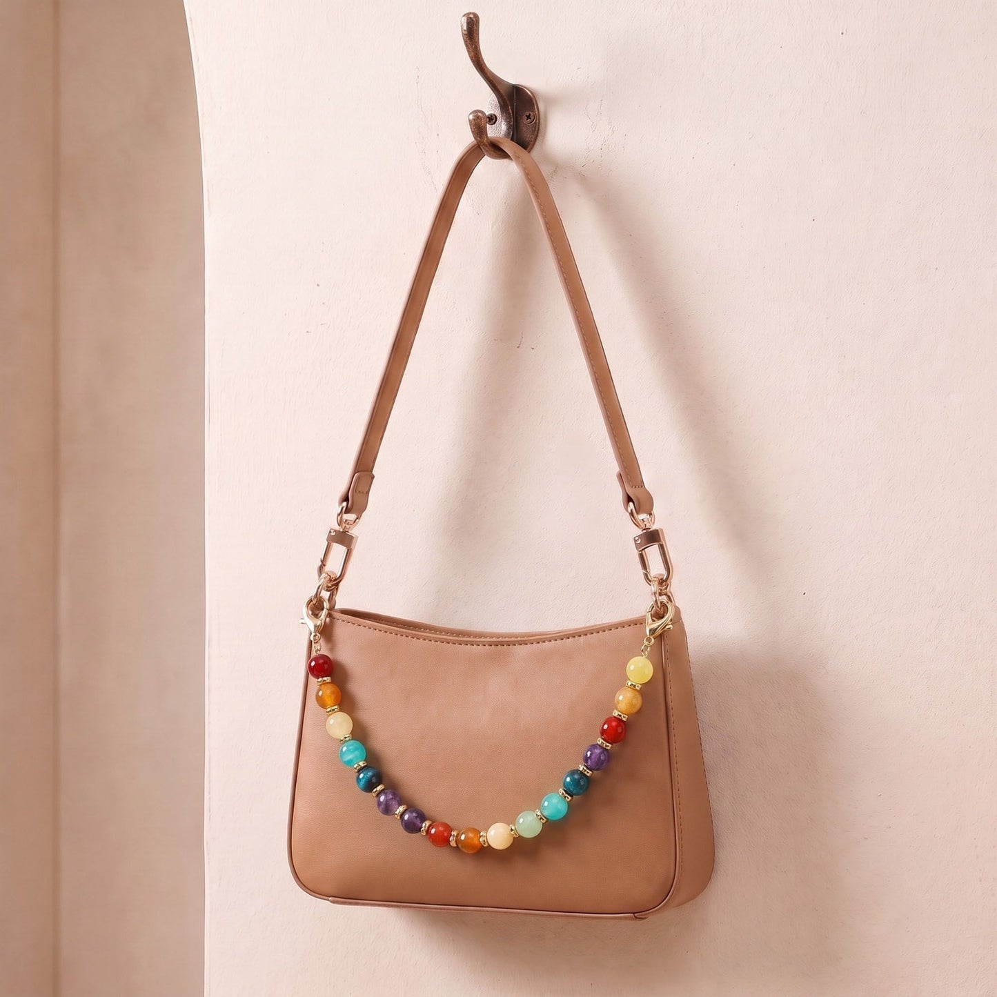Beaded Wrist Strap with Clasps for Phones and Bags