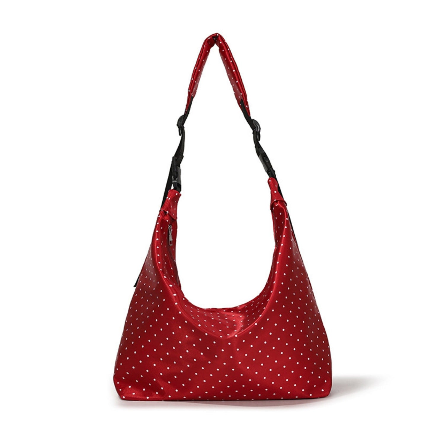 Large Nylon Polka Dot Shoulder Tote Bag