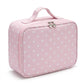 Polka Dot Travel Makeup Case with Dividers and Mirror