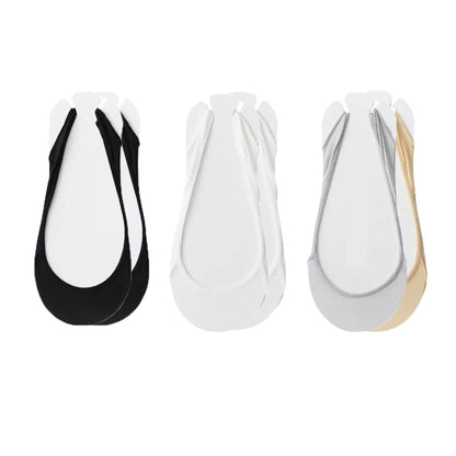 Low Cut No Show Liner Socks with Non-Slip 3D Silicone Heel Grip Pack of 6 Pairs