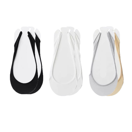 Low Cut No Show Liner Socks with Non-Slip 3D Silicone Heel Grip Pack of 6 Pairs