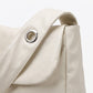 Flap Hobo Bag with Grommet Strap and Wide Shoulder Handle 11.8x9.5x4in