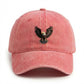Cotton Baseball Cap with Eagle Embroidery Adjustable Strap Casual Everyday Hat
