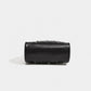 Studded Satin Shoulder Bag with Zip Closure and Interior Pocket