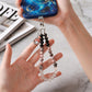 Beaded Phone Wrist Strap with Crescent Moon Charm