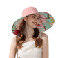 Wide Brim Floppy Sun Hat with Colorful Printed Underside UV Protection Lightweight Foldable Design for Outdoor Use