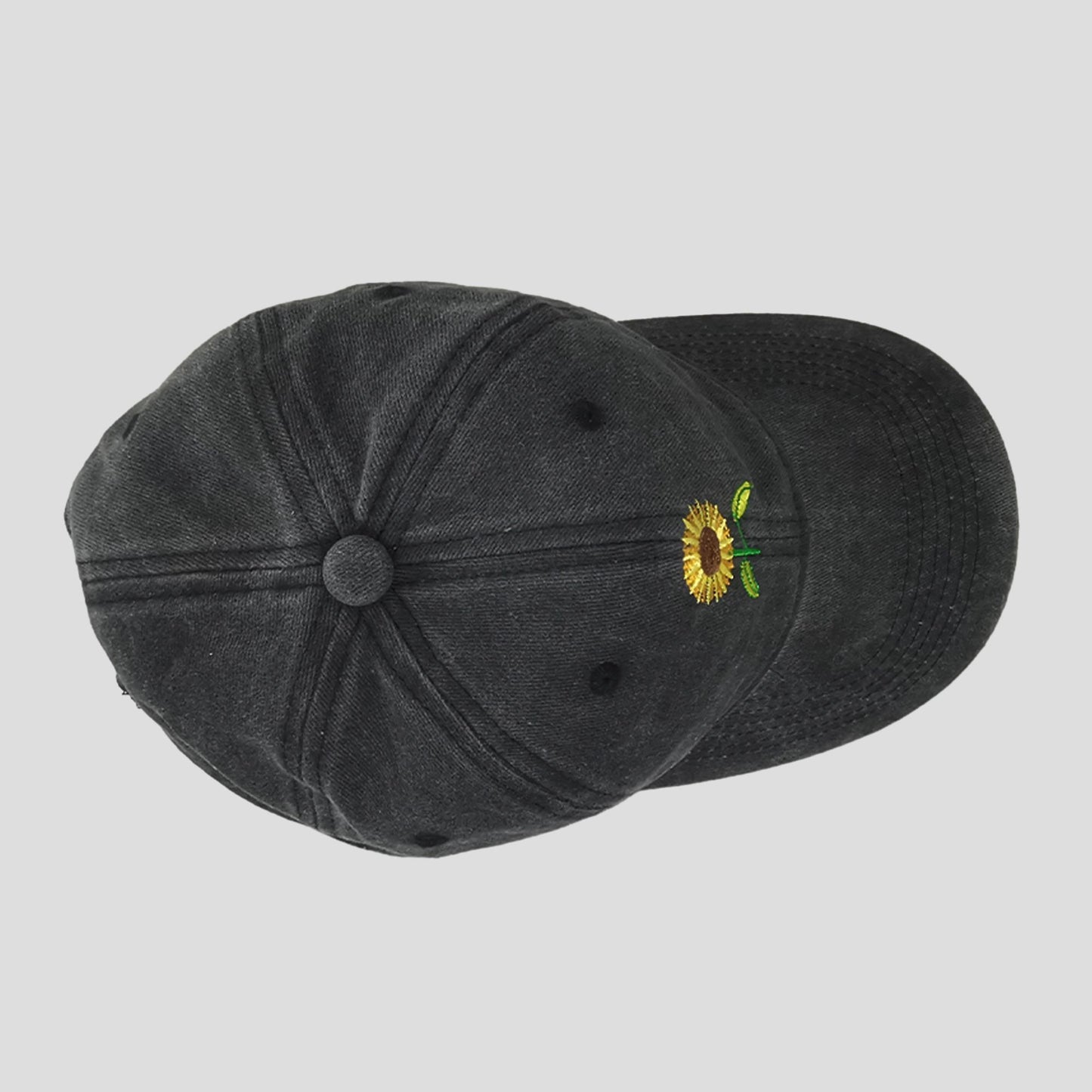 Women's Baseball Cap with Sunflower Embroidery
