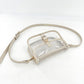 Clear Crossbody Handbag with Adjustable Strap and Buckle Flap Closure