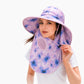 Floral Wide Brim Sun Hat with Face Cover Neck Flap and Mesh Breathing Panel