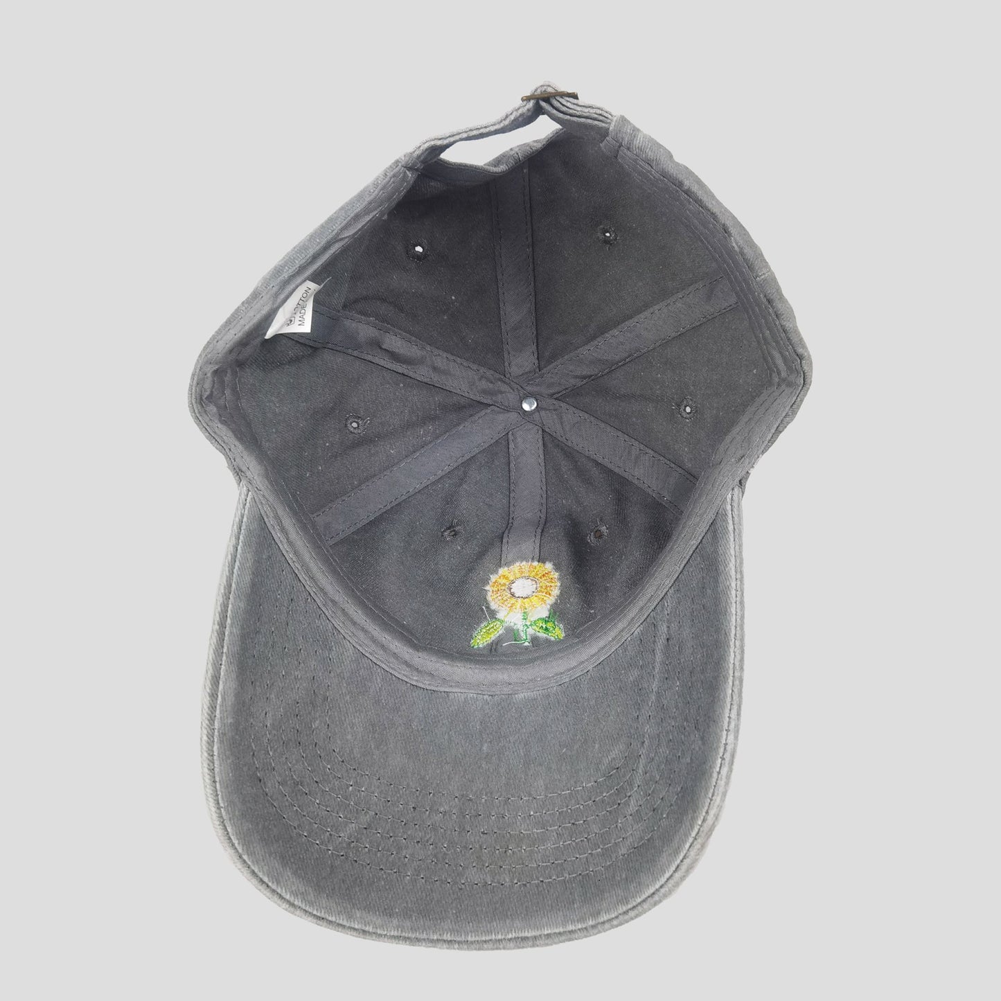 Women's Baseball Cap with Sunflower Embroidery