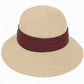 Women's Woven Floppy Sun Hat with Wide Ribbon Knot Detail and Curved Brim