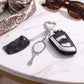 Mirror and Mini Comb Keychain Bag Charm with Heart Clip