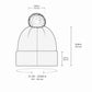 Color Block Knit Beanie Winter Hat with Pom and Plush Lining