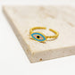 Women's Enamel Evil Eye Ring - Adjustable Statement Ring for Daily & Stylish Wear