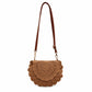 Crochet Crossbody Bag with Scalloped Flap Magnetic Closure and Shoulder Strap