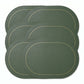 6 Piece Oval Faux Leather Placemat Set Waterproof Heat Resistant Table Mats