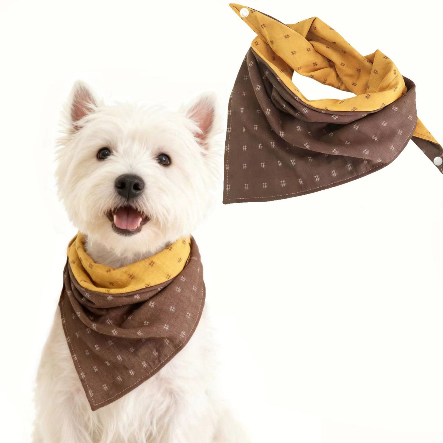 Pet Bandana Collar Soft Adjustable Classic Print Scarf with Tie Closure Everyday Neckwear