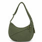 Corduroy Crescent Crossbody Bag with Adjustable Strap and Zip Pockets