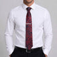 Men's Floral Pattern Tie Gift Set with Matching Pocket Square Cufflinks and Silver Tie Clip