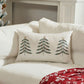 Christmas Tree Embroidered Plush Lumbar Throw Pillow Cover 12 x 20 Inch 1 Pack