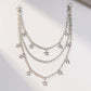 Star Charm Multi-Layer Chain Belt with Metal Loops and Punk-Inspired Drape Design 25in