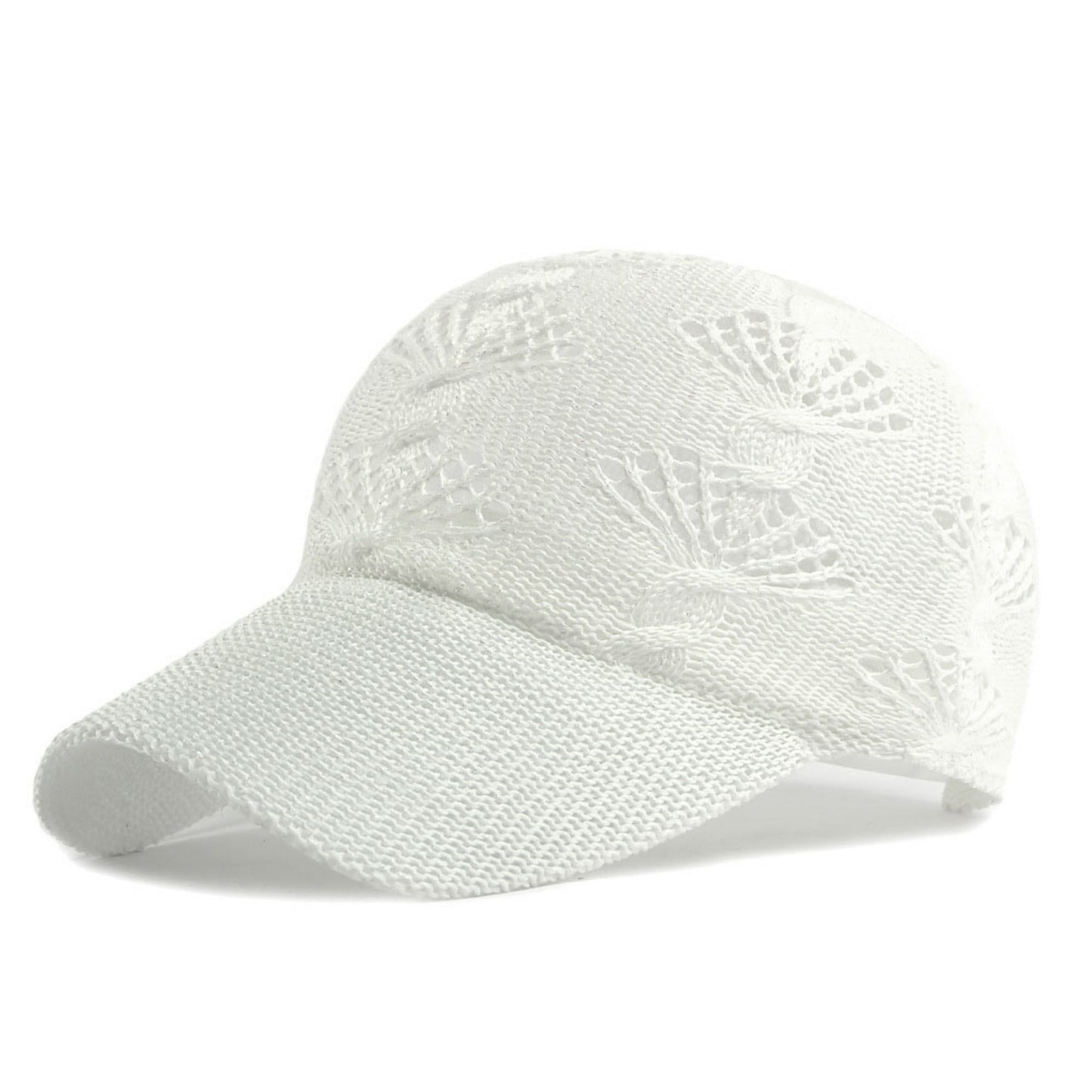 Women's Crochet Knit Baseball Cap Breathable Openwork Lightweight Casual Hat