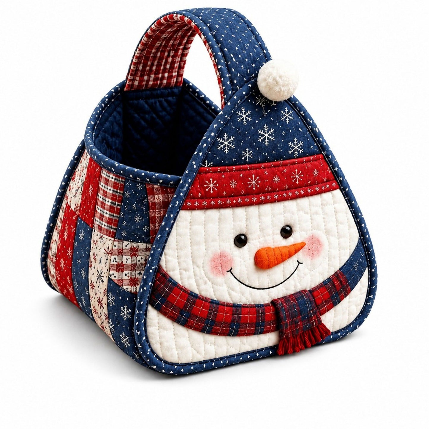 Christmas Santa Quilted Carry Basket DIY Sewing Kit