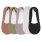 5 Pairs Women Ice Silk Low Cut Liner Socks Deep Cut Design Anti-Slip Cotton Sole Breathable Invisible Socks for Flats