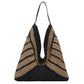 Woven Crochet Hobo Bag with Striped Pattern Slouchy Shoulder Handbag Lightweight Knit Tote