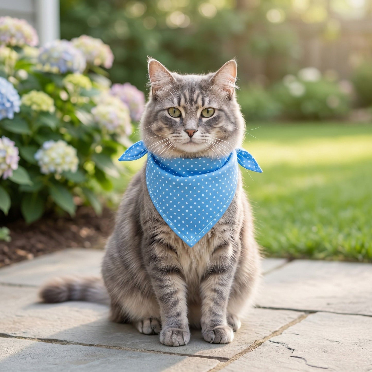 Polka Dot Pet Bandana, Soft Cotton Dotted Scarf Bib for Small Medium Dogs Cats